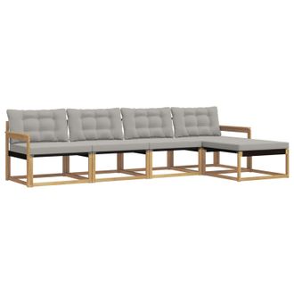 vidaXL Conjunto De Sof&aacute;s De Exterior 5 Pcs Blanco Y Gris Claro Vidaxl