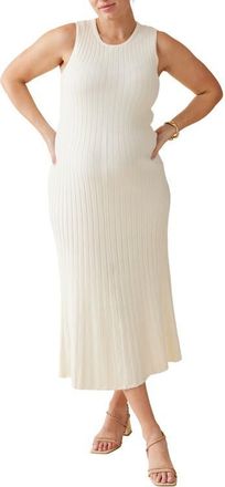 Ingrid & Isabel Sleeveless Maternity Sweater Dress in Ivory at Nordstrom, Size X-Small