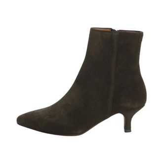 Anthology Paris Suede Ankle Boot High Heel - female - Anthology Paris - Heeled Boots - Green - 6 1/2 UK - Shoes
