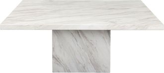 Kare Design Mesa de centro m&aacute;rmol 100 x 100 cm bicolor blanco y gris