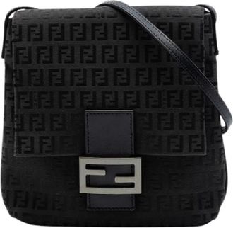Fendi Pre-owned Vintage Crossbody Bag - Dames - Vintage Schoudertas - Zwart - ONE Size - Leer - Vintage