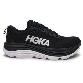 Hoka One One Hoka Gaviota 5 Textile Synthetic Mens Low Top Trainers - UK 8 - US 8.5 Men - EU 42 - Black White - Size:UK 8
