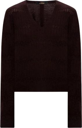 Twinset Sweatshirts - Dames - V-hals truien - Bruin - XS - Truien & Vesten