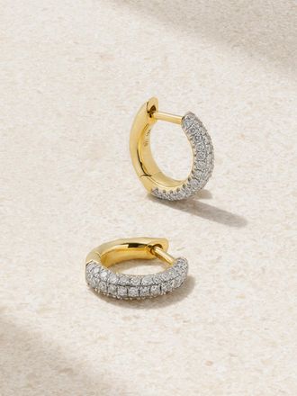 Octavia Elizabeth Orecchini A Cerchio In Oro Riciclato 18 Carati Con Diamanti Yana Micro