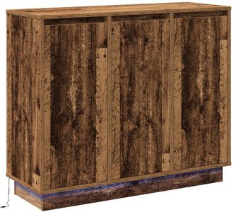 vidaXL Aparador Luz Led Madera Ingenier&iacute;a Envejecida 90x32x75 Cm Vidaxl