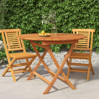 vidaXL Mesa De Jard&iacute;n Plegable Madera Maciza De Teca &Oslash; 85x75 Cm Vidaxl