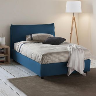 Dmora Dmora - Cama De Plaza Y Media Deusebi, Cama Contenedor Con Revestimiento De Tela, 100% Made In Italy, Apertura Frontal, Adecuado Para Colch&oacute;n Cm 120x1