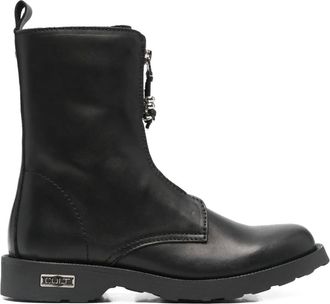 Cult zip-up leather boots - Black