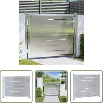 vidaXL Cancello da giardino in acciaio inossidabile - Cancello da giardino Argento 85 x 70 cm Acciaio inossidabile