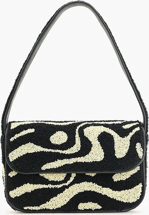 America & Beyond Womens Soho Inked Tufted Shoulder Bag In Black