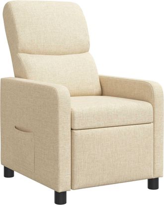 vidaXL Recliner Crema Tela Vidaxl