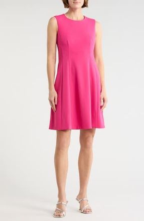 Eliza J Sleeveless Fit and Flare Dress in Party Pink at Nordstrom Rack, Size 12