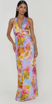 Show me your Mumu Chelsea Maxi Dress in Brushed Blooms at Nordstrom, Size X-Small