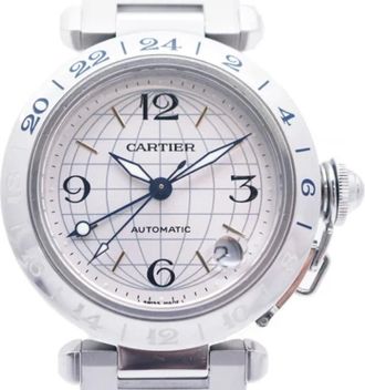 Cartier Vintage, unisex, Wit, ONE Size, Pre-owned Roestvrijstalen Horloge