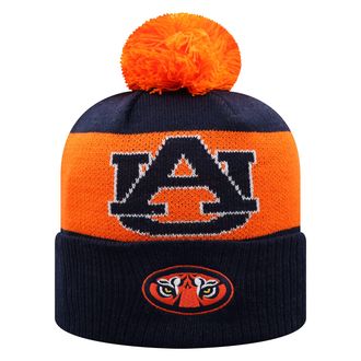 Top of the World NCAA Team Color-Gametime-Cuffed Knit Skully Beanie Hat, Auburn Tigers, One size