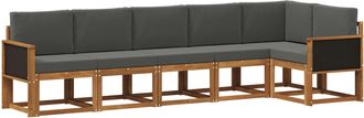 vidaXL Conjunto De Sof&aacute;s De Exterior 6 Uds. Natural Y Antracita Vidaxl
