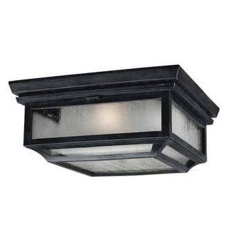 Netlighting Shepherd 2 Light Bathroom Flush Mount Ceiling Light Dark Zinc IP44 E27 in Grey