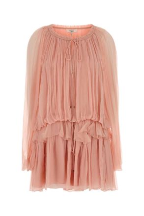 Chlo&eacute; Pink Muslin Mini Dress