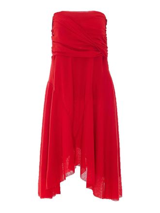 Ganni Marl mesh draped dress