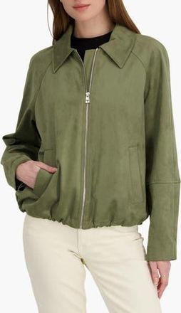 Elie Tahari Kora Faux Suede Jacket in Khaki at Nordstrom Rack, Size X-Large