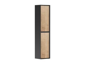 Vente-Unique Armario de ba&ntilde;o - Color natural claro y negro - 140 cm - LANNICK