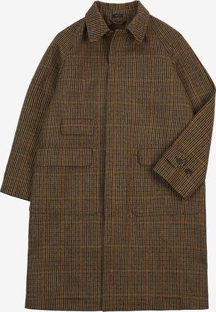 Drake's Langes Tweed-Mantel mit Karomuster Lovat