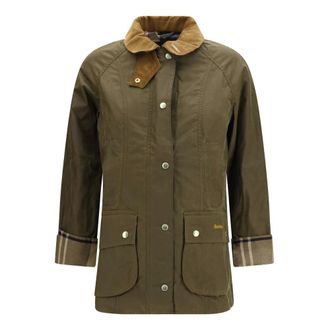 Barbour Jassen, Dames, Groen, L, Katoen, Beadnell Waxed Jacket