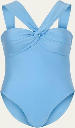 Milly Cabana Betsy Draped One-Piece Swimsuit