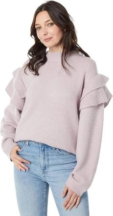 Lost + Wander Lost + Wander Literary Lover Orian Sweater Womens Purple Ruffle RED489