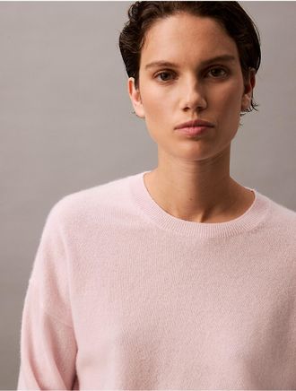 Calvin Klein Womens Cashmere Crewneck Sweater - Pink - XS
