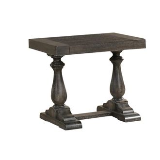 Best Master Furniture Amy 27 Transitional Wood End Table in Dove Gray