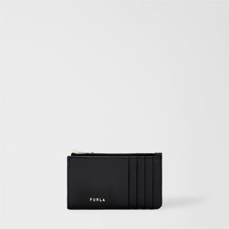 Furla Classic Porta Carte Di Credito Nero Nero Pelle Di Vitello Andromeda Donna