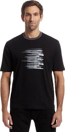 A|X Armani Exchange Graffiti Cotton T-shirt Mens T Shirt Black Lines : LG