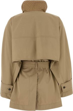 Bottega Veneta Hooded Cotton Coat - Beige