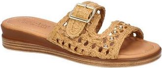 Bella Vita Bar-Italy Wedge Sandal in Brown Raffia at Nordstrom, Size 5.5