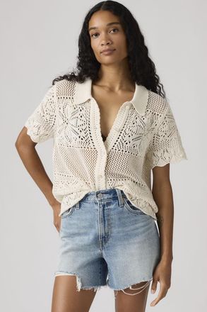Levi's Susanna Floral Crochet Shirt - Donna - XS - Bianco / Egret