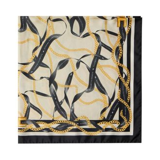 Elisabetta Franchi Silky Scarves, female, Multicolor, Size: ONE SIZE Square Silk Twill Foulard