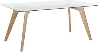 Beliani Dining Table HUDSON Transparent 180 cm 90 cm Tempered Glass