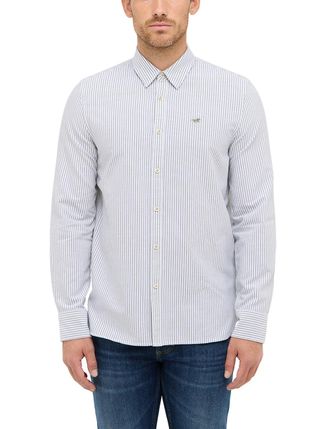 Mustang Langarmhemd MUSTANG Herren Style Edinburg, Herren, Gr. XXL, US-Gr&ouml;ssen, gr&uuml;n 12800, Twill, 100% Baumwolle, gestreift, slim fit, Hemden Langarmhemd