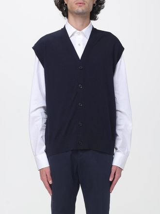 Paolo Pecora Gilet in maglia di lana con scollo a V e chiusura a bottoni