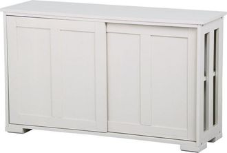 Yaheetech Yaheetech Credenza Buffet da Soggiorno Cucina Mobiletto Mobile TV Armadietto con 2 Ante Scorrevoli Moderno da Salotto Studio Ripiano Regolabile Bianco