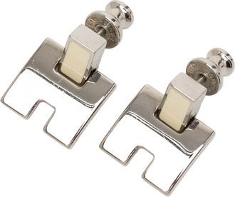 Herm&egrave;s Tweedekans Zilverkleurige Ge&euml;mailleerde Eileen Duwachter Oorbellen