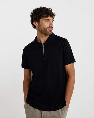 Folio Mercerised Supima Zip Neck Polo