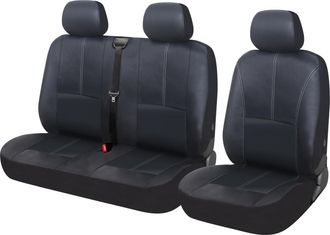 OEM Fundas Universales Para Asientos De Furgoneta, Juego De Fundas Para Asientos De Cami&oacute;n (1+2 De Piel Sint&eacute;tica) Para Protecci&oacute;n Del Asiento Delantero D