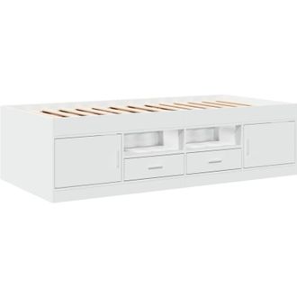 vidaXL Sofá cama con cajones sin colchón blanco 90x200 cm Vidaxl