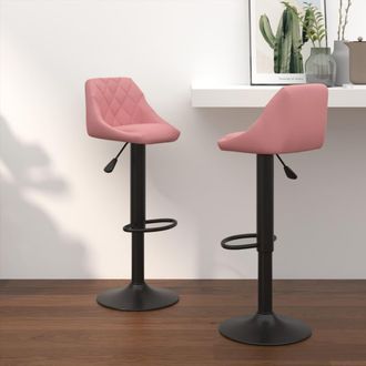 vidaXL Vidaxl - Taburetes De Cocina 2 Unidades Terciopelo Rosa