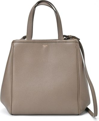 Celine Cabas Grayish Leather Tote Bag (Pre-Owned)