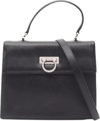 Ferragamo Pre-owned Handbag - Dames - Vintage Handtas - Zwart - ONE Size - Leer - Vintage