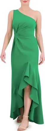 Vince Camuto Ruffle Detail One-Shoulder High-Low Gown in Green at Nordstrom Rack, Size 2