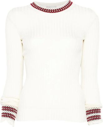 MRZ ribbed trim top - women - Wool/Cashmere/Polyamide/Silk/Spandex/Elastane - M - White